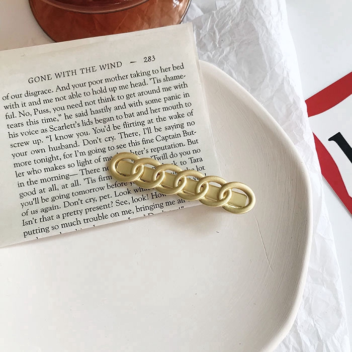 Kẹp Tóc Hình Nơ Phối Dây Xích Bằng Kim Loại Phong Cách Âu Mỹ Cổ Điển Thời Trang