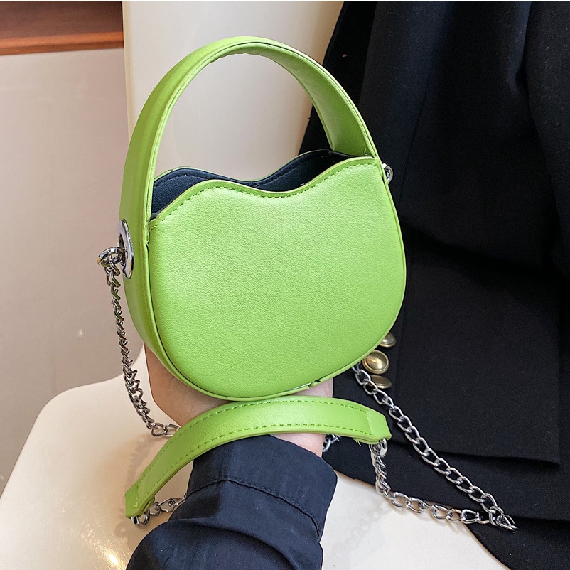 Túi Xách JASMIN NOIR Da PU Hình Yên Ngựa Phối Dây Xích Thời Trang Cho Nữ