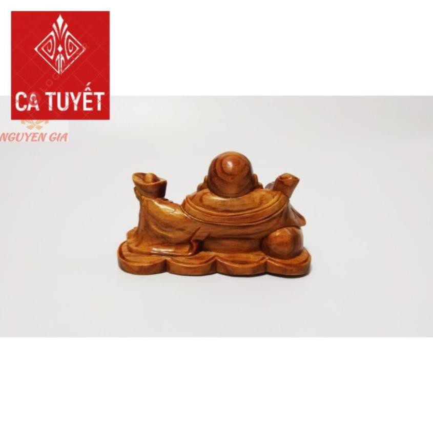 [Xả Hàng] Tượng Phật Di Lặc Cầm Gậy Như Ý bằng gỗ huyết long (huyết rồng) để bàn làm việc ô tô