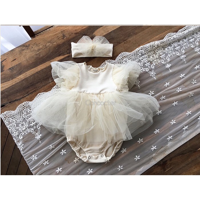 Bodysuit tiểu thư kèm turban cho bé gái
