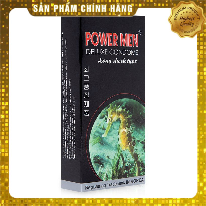 Bao cao su hộp 12c kéo dài thời gian Powermen Longshock BCSPM001