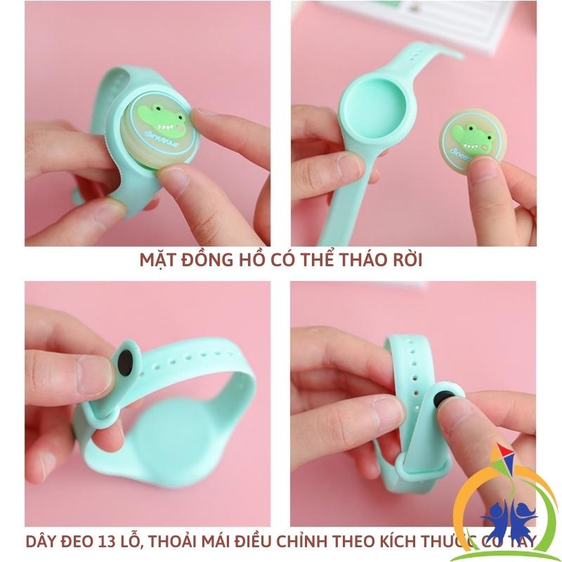 Đồng hồ tinh dầu đuổi muỗi có đèn GenKids Vòng đeo tay đuổi muỗi tinh dầu thực vật phát sáng