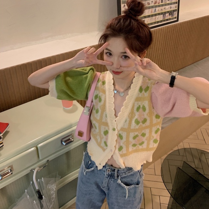 Áo khoác cardigan ZHELIHANGFEI dệt kim cổ chữ V thời trang dành cho nữ