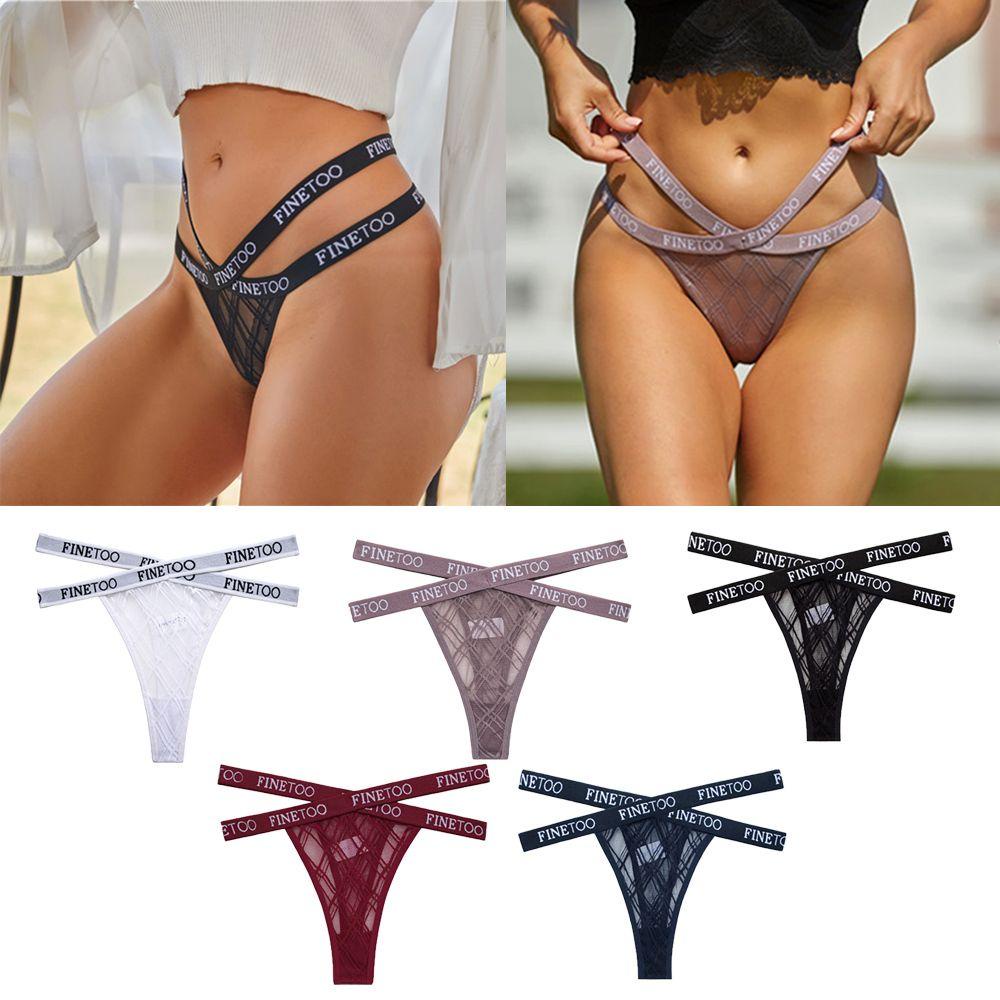 Quần Lót Lọt Khe Đan Dây Chéo Vải Lưới Co Giãn Phong Cách Quyến Rũ Dành Cho Nữ