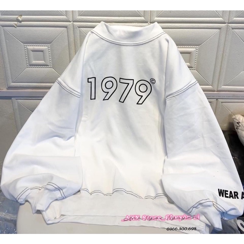 Áo nỉ sweater, áo nỉ hoodie 1979-1976 cổ cao 3cm cá tính nam/ nữ (ảnh thật_annstore)