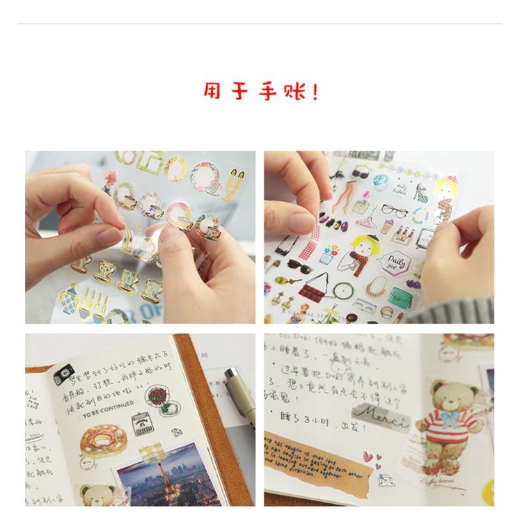 Hình Dán Sticker Trang Trí SUATELIER Dễ Thương Xinh Xắn