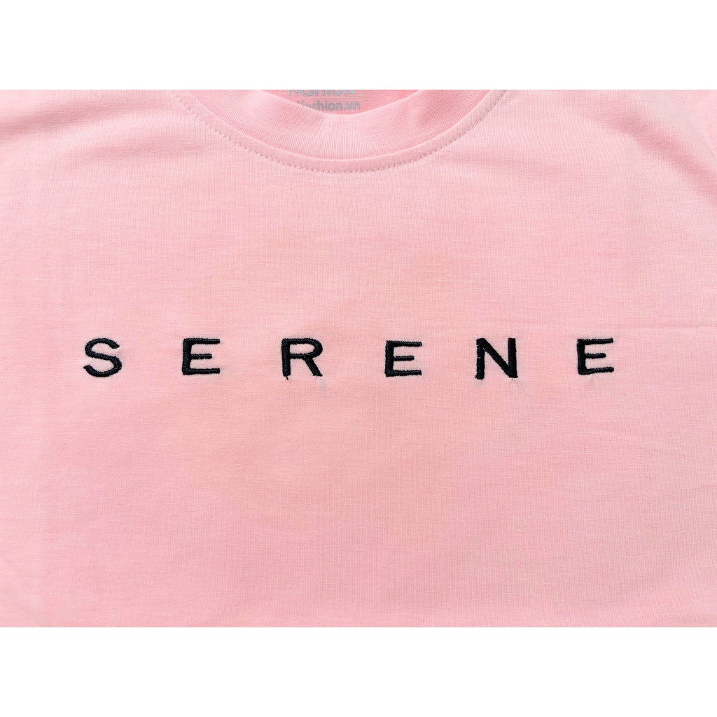 Áo thun nữ cổ tròn thêu chữ đẹp, áo thun tay ngắn nhiều màu thời trang