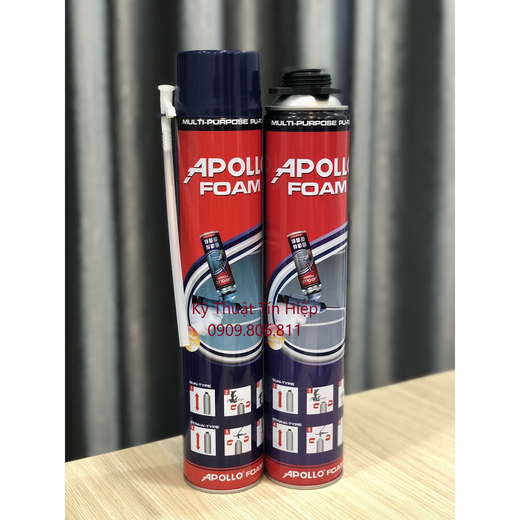 Keo bọt nở Foam Apollo 750ml (dùng vòi và dùng với súng bắn keo bọt nở)