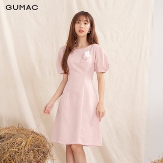 Đầm phụ kiện tay phồng da1062 gumac