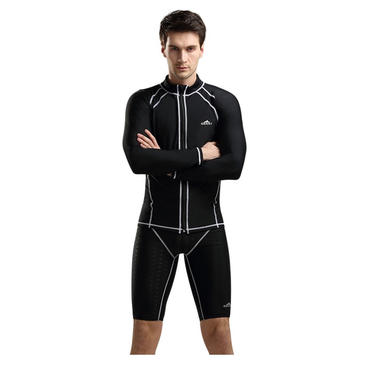 Áo bơi nam dài tay chống nắng, tia UV cao cấp co giãn có khóa thờI trang thể thao AN708