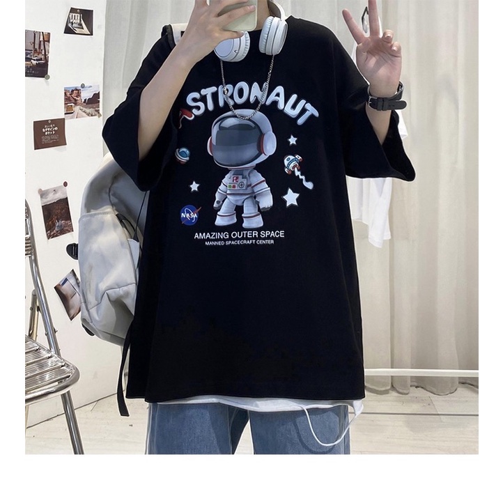 [RẺ VÔ ĐỊCH] Áo thun unisex Astronaut Phi Hành Gia basic form rộng tay lỡ dành cho nam nữ