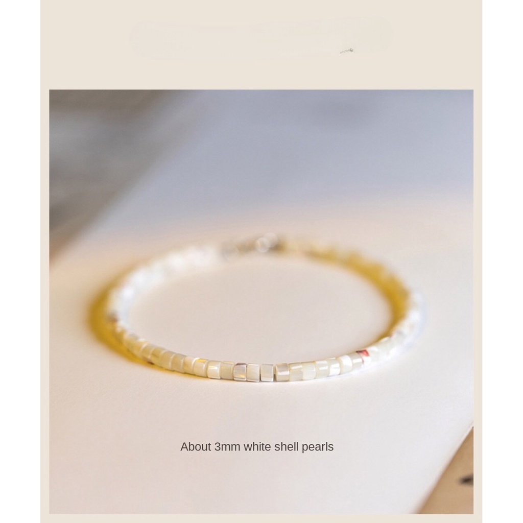[Hàng Mới Về] Vòng Tay Chuỗi Hạt Vỏ Sò Trắng Phong Cách Retro