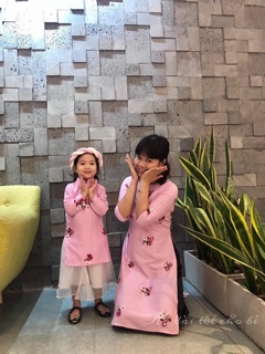 Áo dài cao cấp Đũi thêu