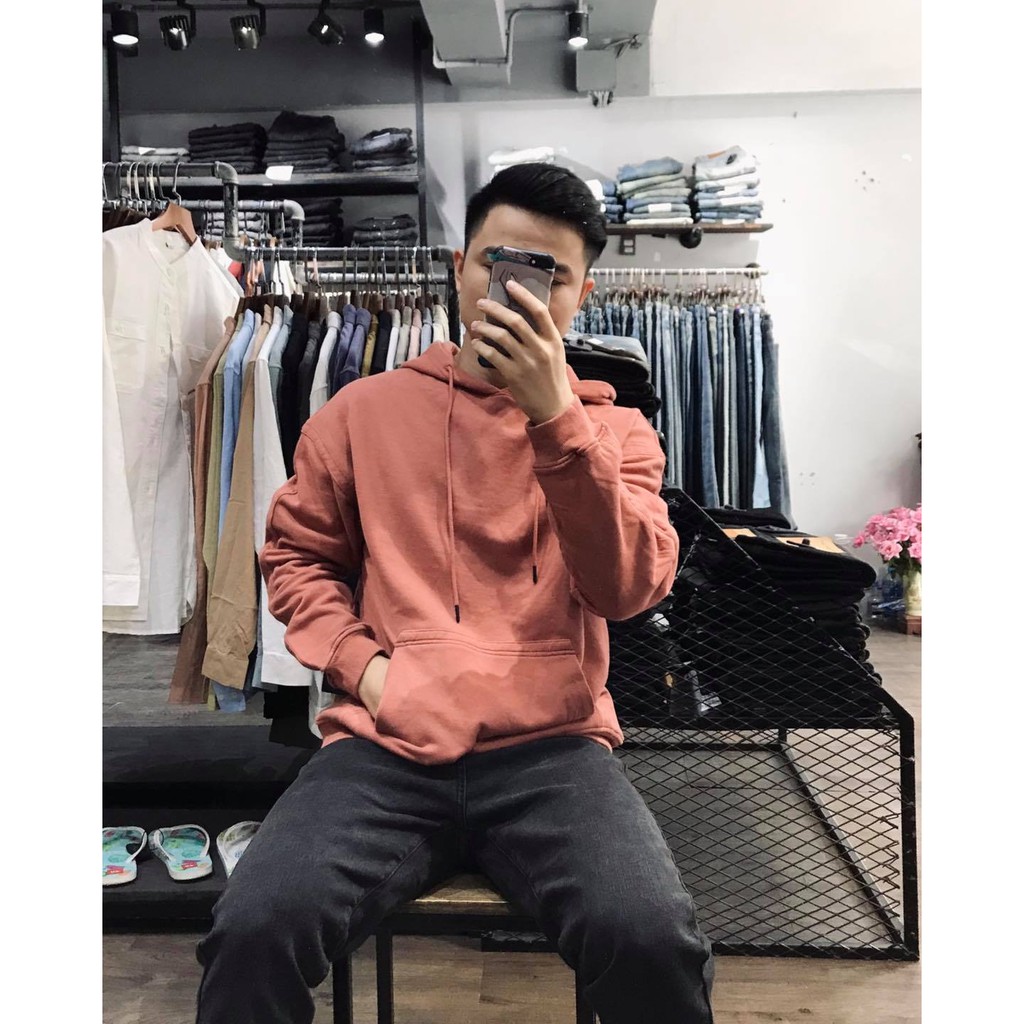 Áo Hoodie Nam Trơn Cao Cấp DENIMST 6103 Chất Liệu Nỉ Da Cá, Dáng Suông