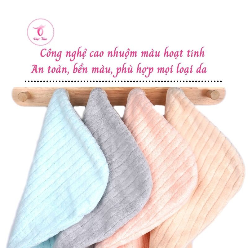 Khăn ủ tóc nhanh khô VIỆT THƯ, khăn quấn tóc LÔNG CỪU cao cấp, siêu mềm, siêu thấm, 25x65cm, 80gr