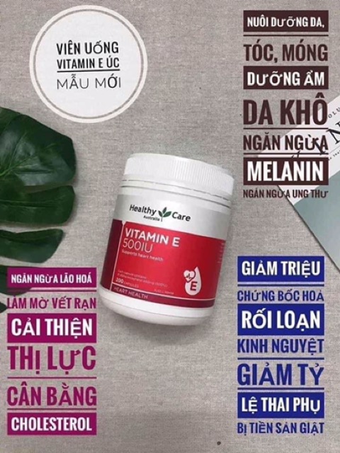 Vitamin E 500IU Healthy Care 200 viên | BigBuy360 - bigbuy360.vn