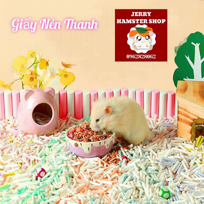 Giấy nén dạng thanh lót chuồng cho hamster và thú cưng nhỏ