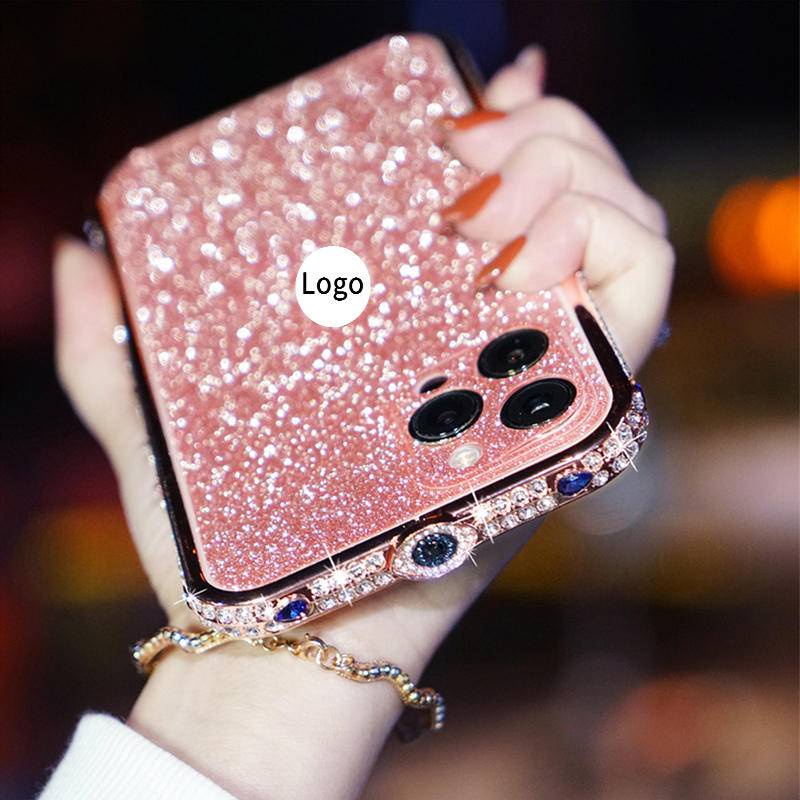 Ốp Điện Thoại Khung Kim Loại Chống Rơi Đính Đá Sang Trọng Cho iPhone 13 12 11 Pro MAX XS MAX XR