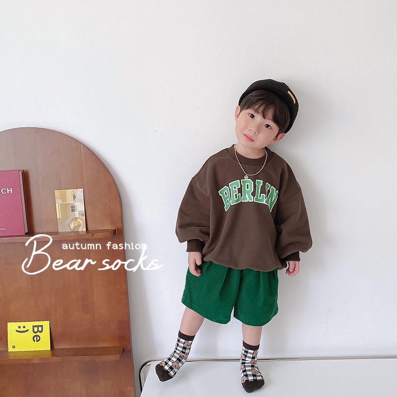 Vớ In Họa Tiết Hoạt Hình Chú Gấu Dễ Thương Thời Trang Xuân Thu Phong Cách Hàn Quốc Cho Bé Trai Và Gái