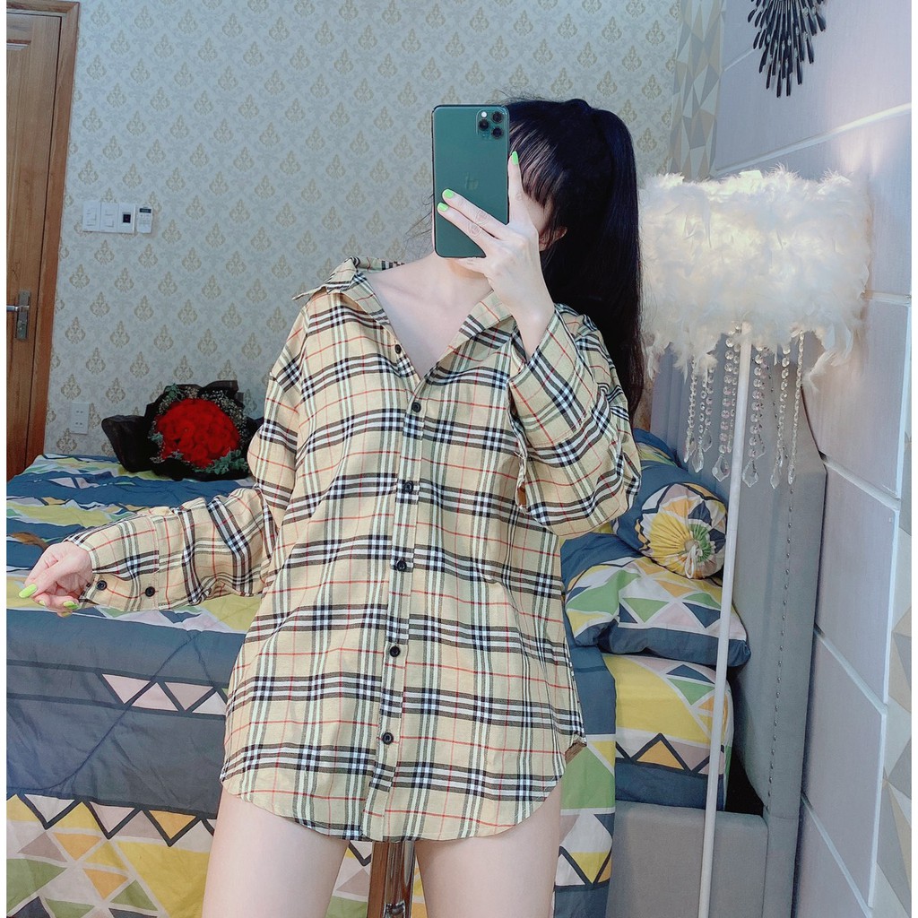 Áo sơ mi nữ, áo form rộng áo dấu quần khoác ngoài sang chảnh - 25 store