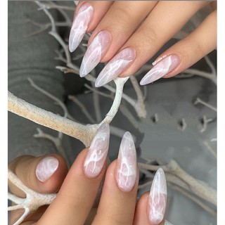 Nailbox móng úp thiết kế loang/ vân đá trắng