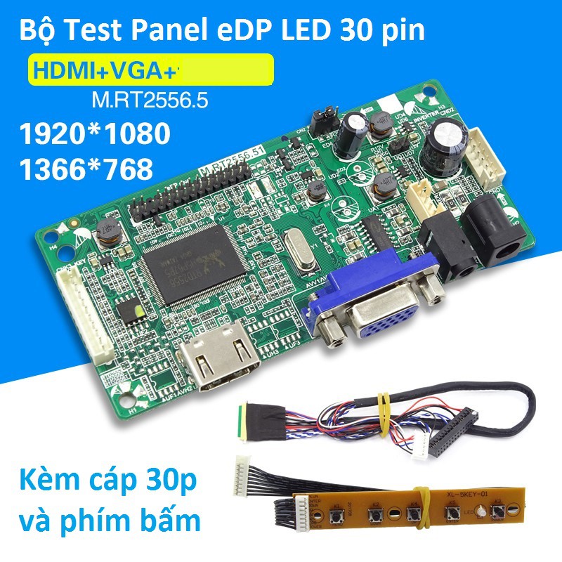 Bộ test màn hình laptop eDP 30p 1366x768 1920x1080 (Không bảo hành, đúng phân giải mới chạy)