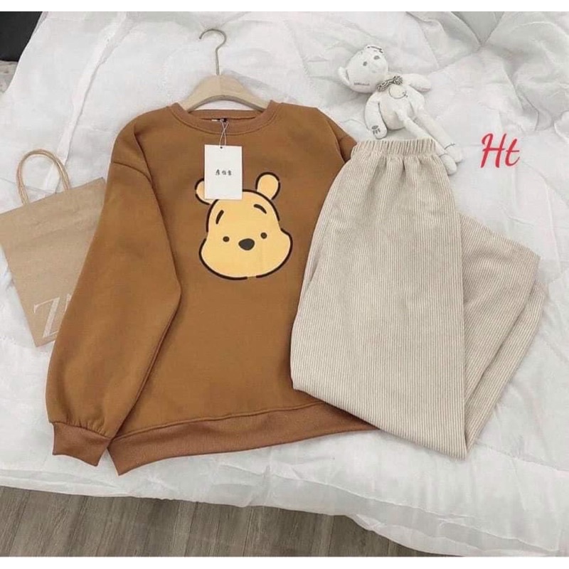 Áo Swearter nỉ cotton gấu mặt vàng H2A