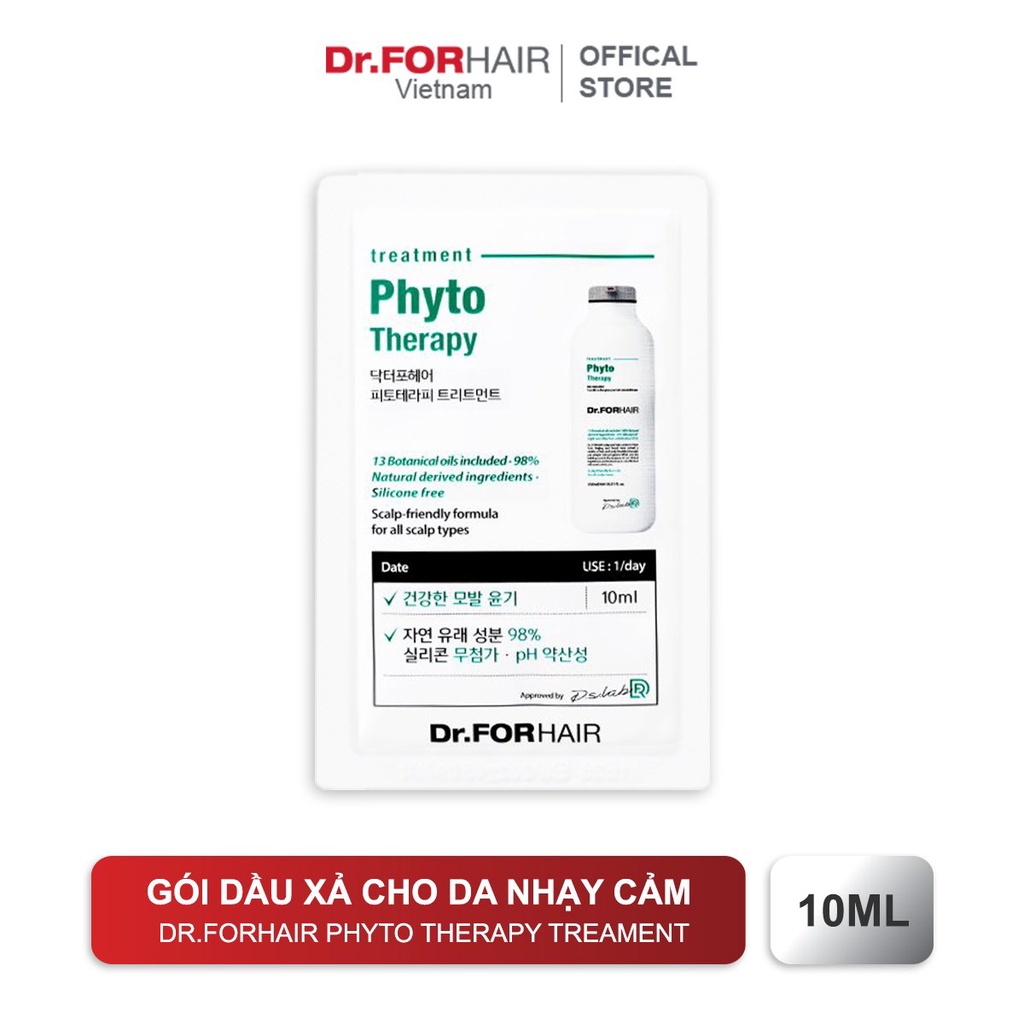 Dầu xả dành cho da nhạy cảm, dầu xả dưỡng tóc cho da đầu nhạy cảm Dr.FORHAIR Phyto Therapy Treatment gói 10ml