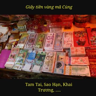 Bộ giấy tiền vàng mã, nến cúng sao hạn tam tai, khai trương, xây nhà .... Kathy Horner