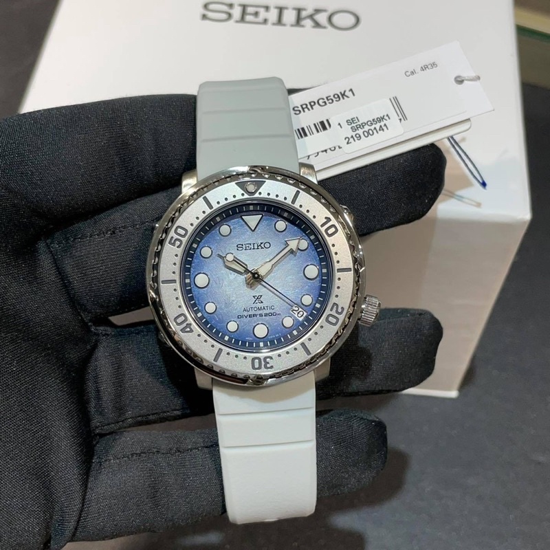 Đồng hồ nam dây da Seiko Prospex SRPG59J1 Save The Ocean Antarctica Baby Tuna