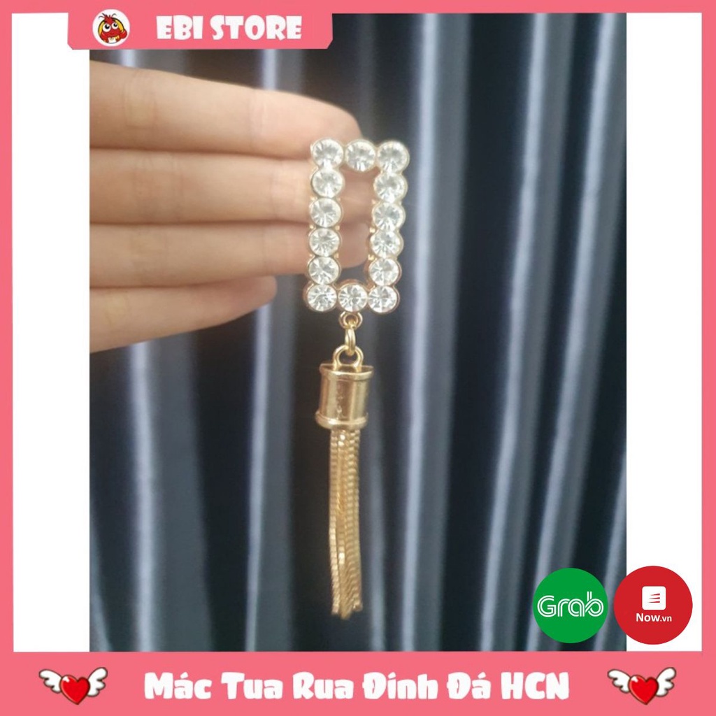 Mác Tua Rua Đính Đá Hình Chữ Nhật ❤️ Phụ Kiện Trang Trí Làm Túi Handmade - Túi Tự Đan ❤️