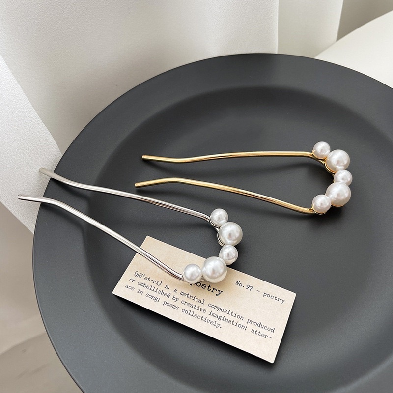 Trâm cài tóc đính hạt ngọc trâm búi tóc nữ tính