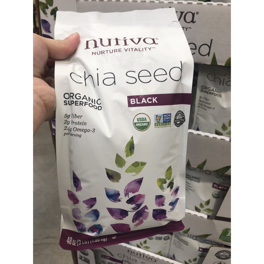 [Chính hãng Mỹ] Hạt Chia Seed Mỹ Organic Superfood Nutiva khối lượng 1,36kg