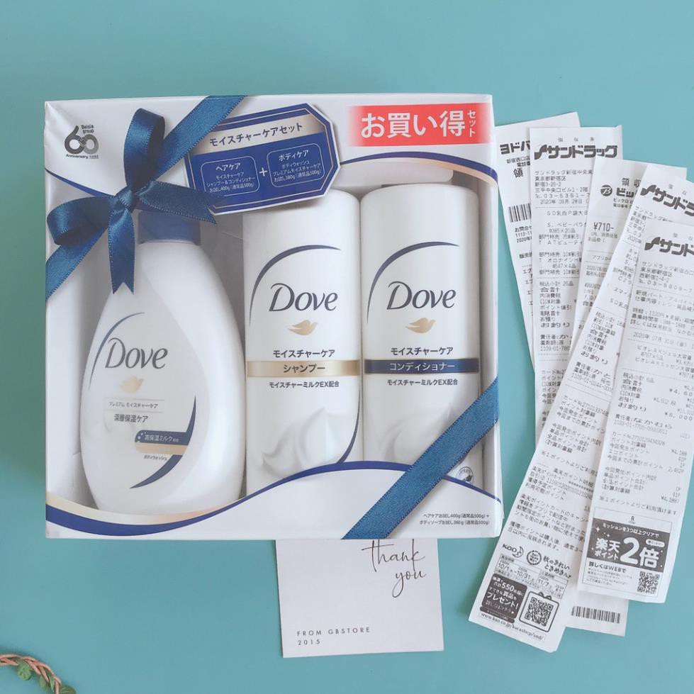 (Giá săn sale siêu tốt, mua tận store Nhật)  Bộ 3 món Dầu Gội, Xả và Sữa Tắm Dove Nhật Bản