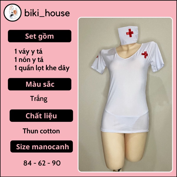 Cosplay y tá sexy gợi cảm đồ cosplay sexy nữ y tá anime ôm body quyến rũ / không kèm vớ BIKI HOUSE N752 - HCM