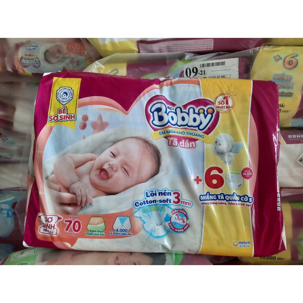 [TẶNG KÈM 8 MIẾNG] Tả dán Sơ Sinh Bobby S56, S80 miếng