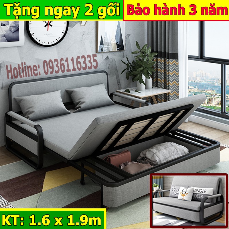Ghế sofa giường 130x190cm, Giường sofa thông minh gấp gọn thành ghế đa năng cho phòng khách