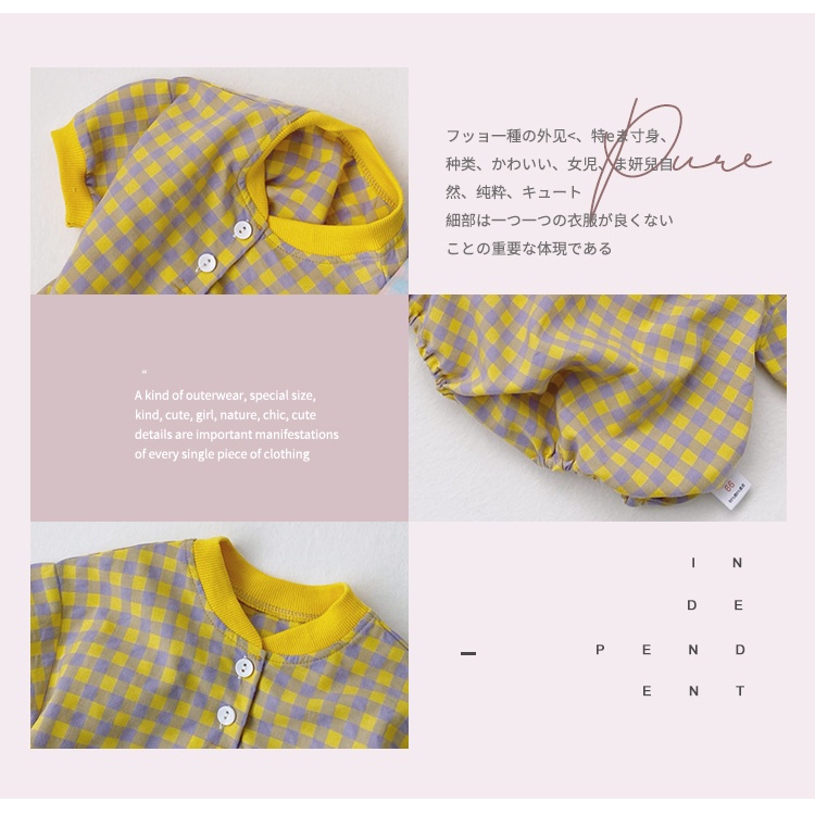 Áo Liền Quần Tay Ngắn Chất Liệu Cotton Họa Tiết Sọc Caro Cho Bé Trai 0-18 Tháng Tuổi