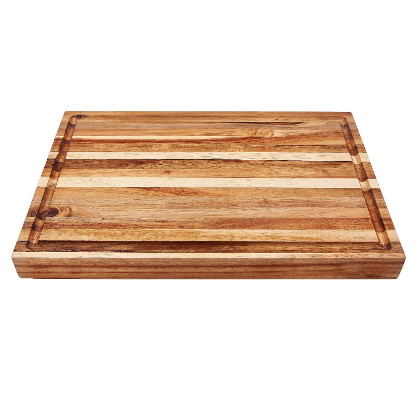 Thớt Gỗ Teak Nhập Khẩu Cao Cấp Kích Thước 455 x 355 x 25 mm  - Thớt gỗ trang trí đồ ăn kiểu dáng Vintage decor