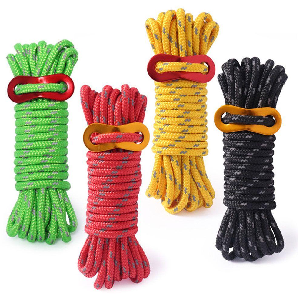 Dây Thừng Cắm Trại Phản Quang 4mm Kèm Móc Tùy Chỉnh Tiện Dụng Cho Hoạt Động Ngoài Trời