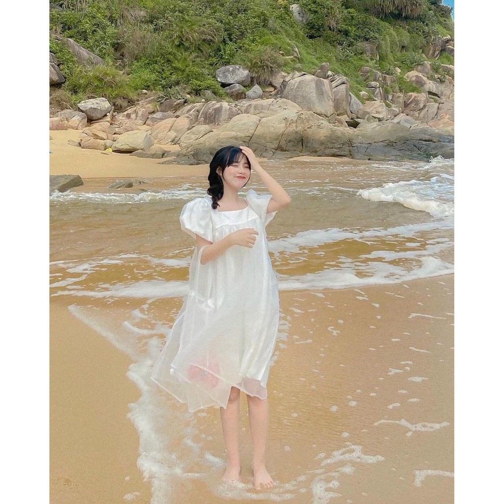 ĐẦM BABY DOLL VOAN KIẾNG TRẮNG