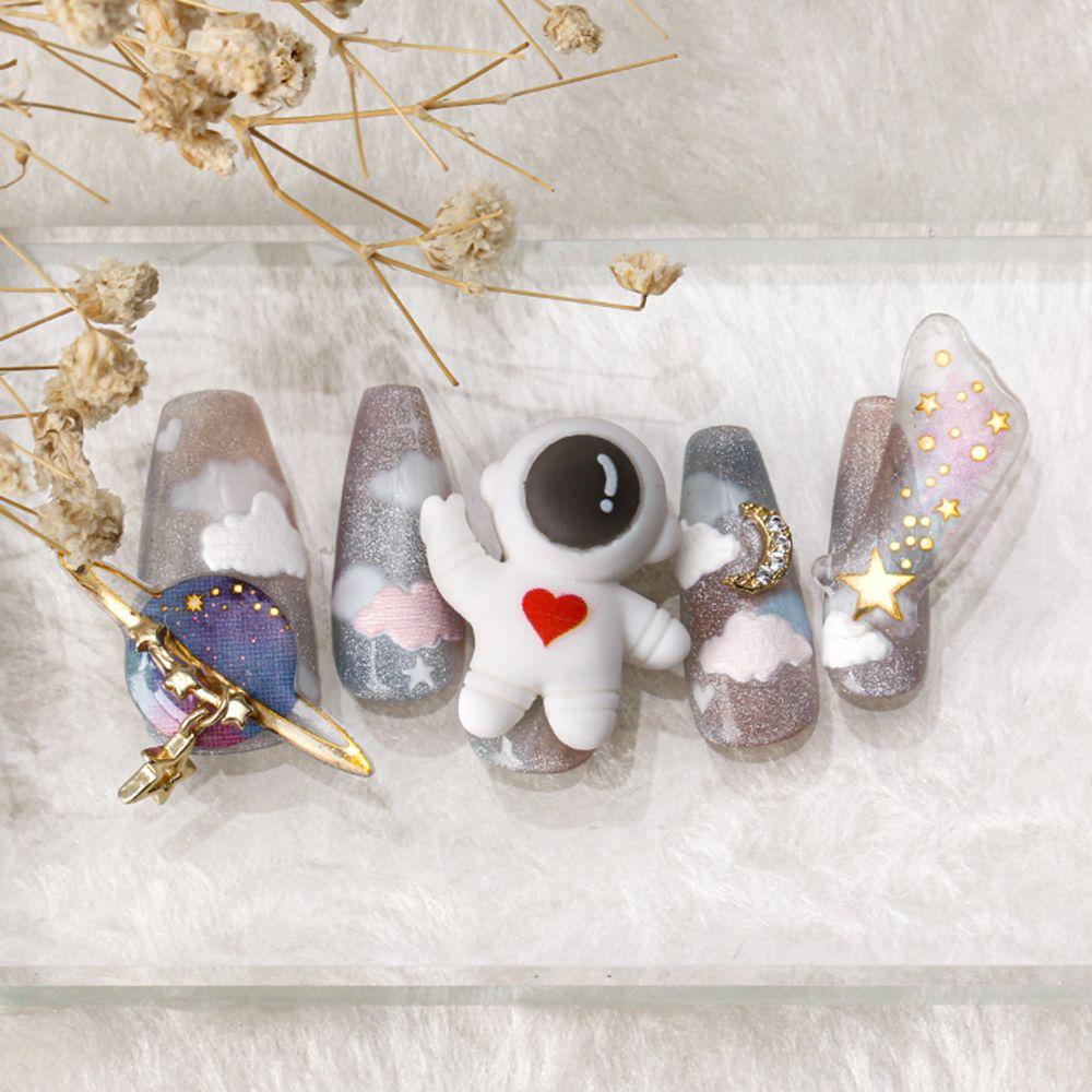 Phụ Kiện Trang Trí Móng Tay Nghệ Thuật Hình Phi Hành Gia Hoạt Hình Dễ Thương
