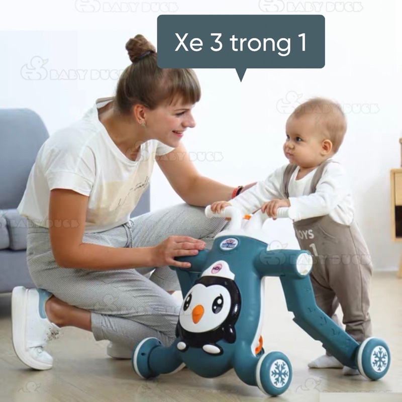 XE TẬP ĐI 3 TRONG 1 KIÊM XE CHÒI CHÂN VÀ XE SCOOTER CHO BÉ MS3605909