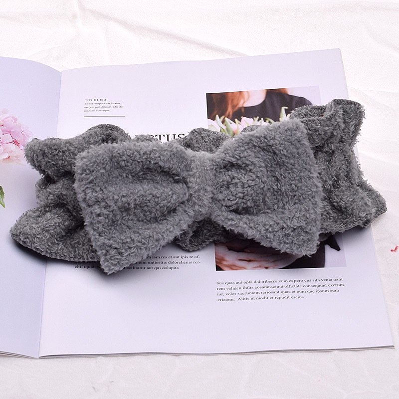 Băng đô vải nhung đính nơ màu trơn phong cách hàn quốc thời trang thu đông cho nữ