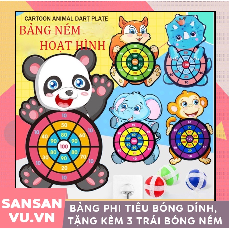 Ném Bóng Dính, Bảng Phi Tiêu Bóng Ném Dính Rèn Luyện Tính Tập Trung Cho Bé Kèm 3 Bóng