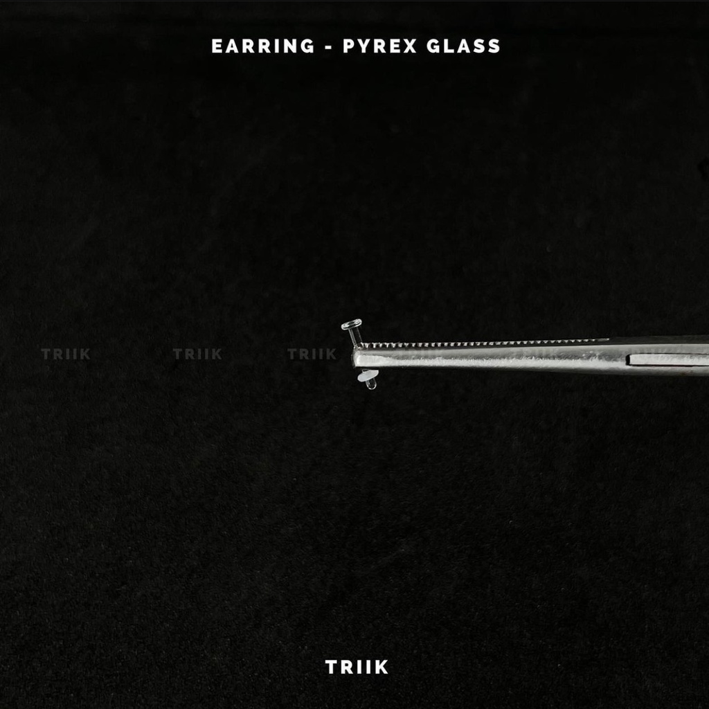 Khuyên thuỷ tinh trong suốt PYREX GLASS