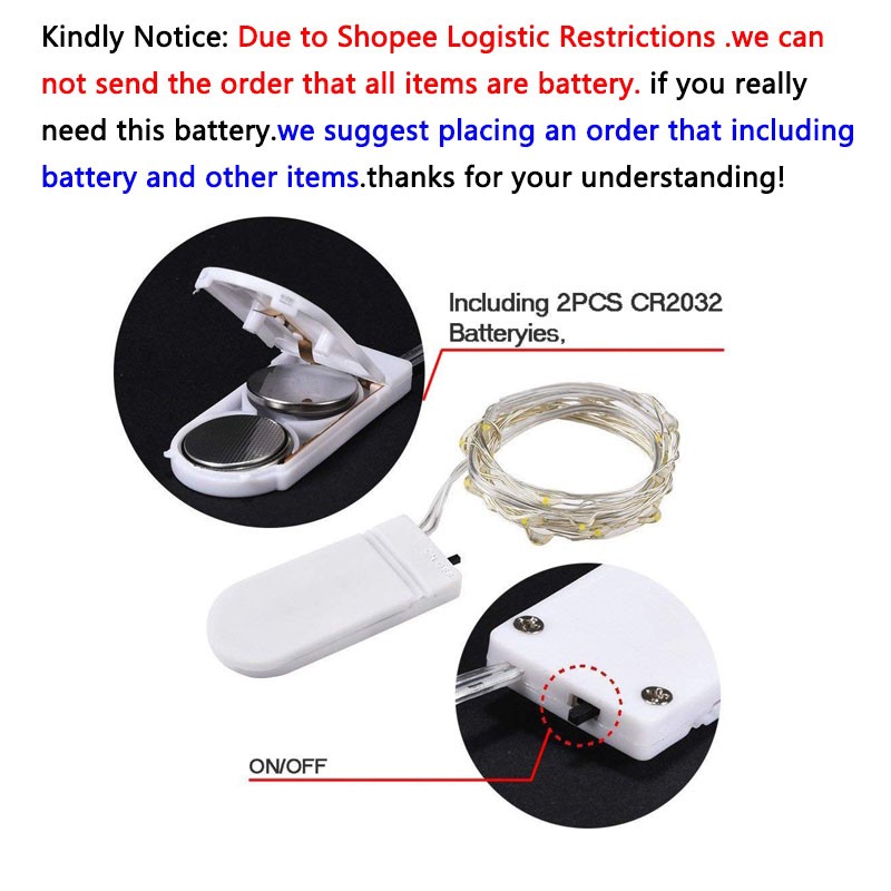 Dây Đèn Led Trang Trí 10 Bóng Cr2032 | BigBuy360 - bigbuy360.vn