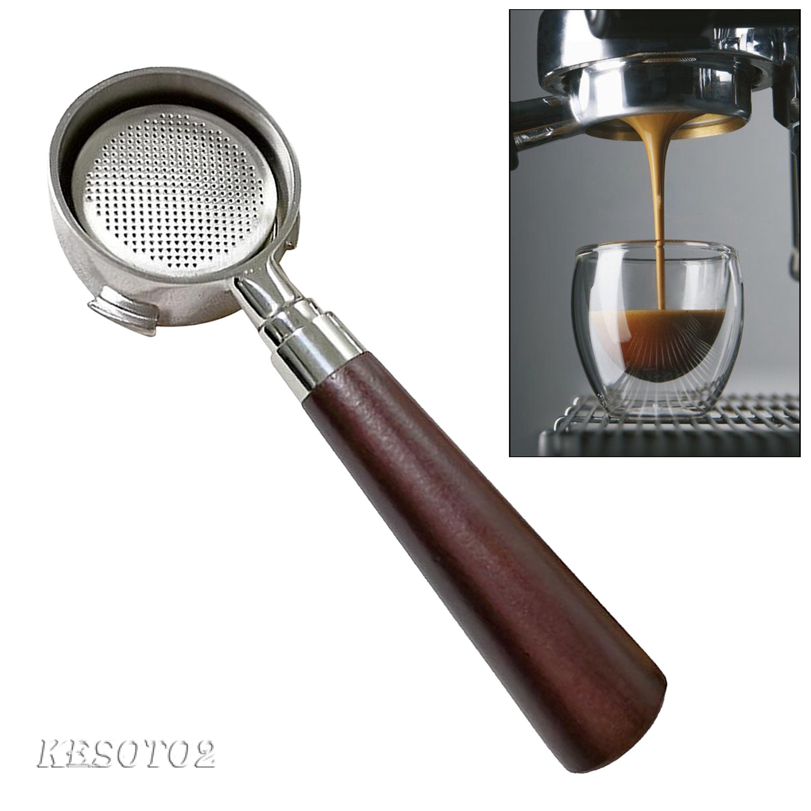 [KESOTO2] Bottomless Portafilter Intelligent Dosing Ring Basket Coffee Powder Barista Tool