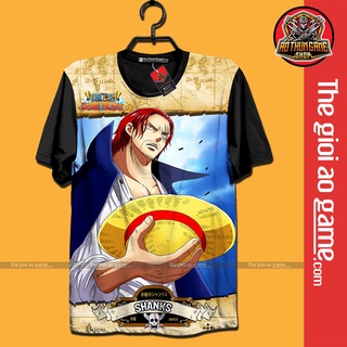 Áo One Piece Shanks tóc đỏ tứ hoàng (3D Đen) áo đảo hải tặc Anime Manga (Shop AoThunGameVn)