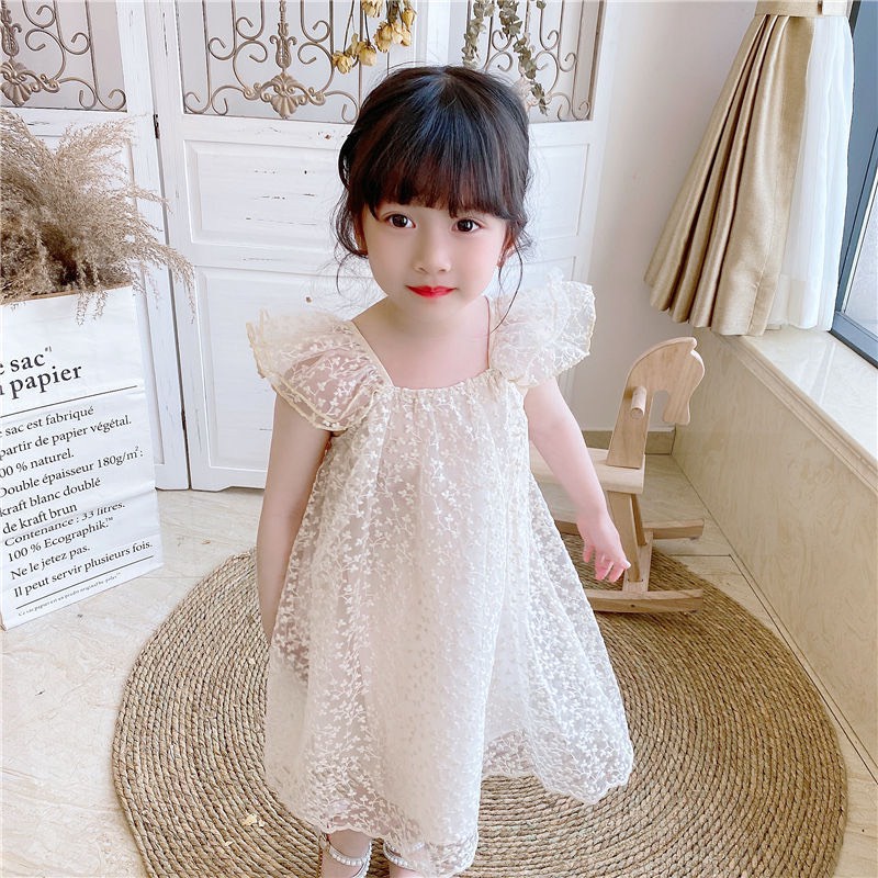 Váy bé gái ren thêu hoa gạo cao cấp XHN1004